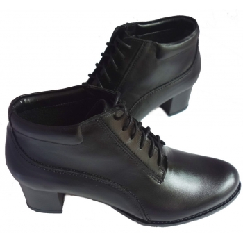 Skórzane szerokie botki tęgość 2xH obcas 5.5 cm